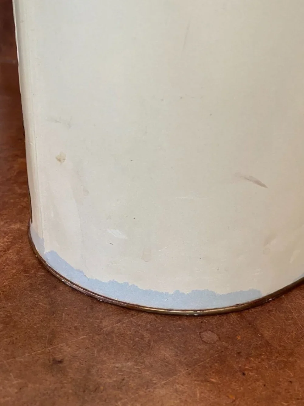 Weibro Vintage 60's Embossed Romantic Trash Can Gold Metal Waste Basket MCM 13
